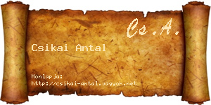 Csikai Antal névjegykártya